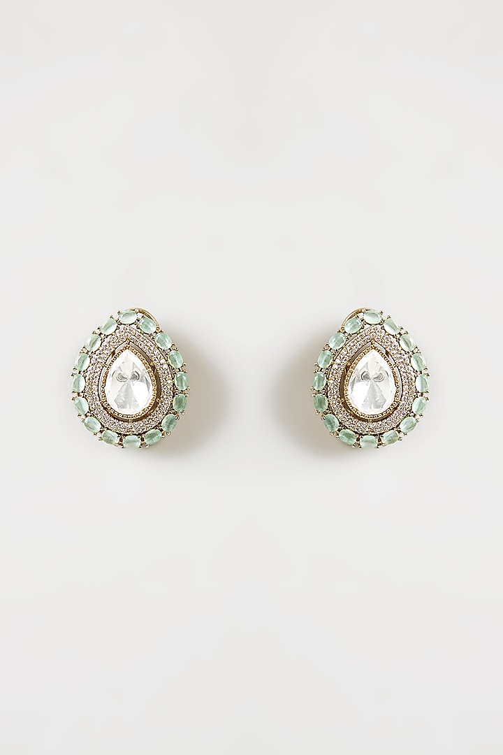 Gold Finish Green Zircon Necklace Set by Aura Trends at Pernia's Pop Up Shop