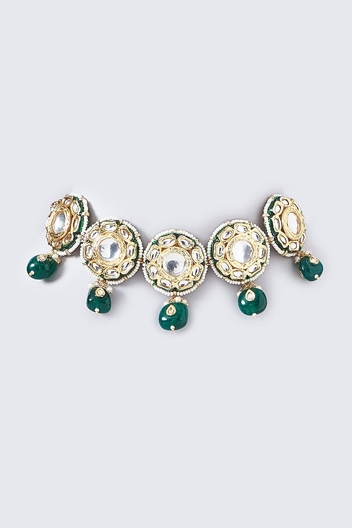 Gold Plated Kundan Polki Choker Necklace by Aura Trends at Pernia's Pop Up Shop