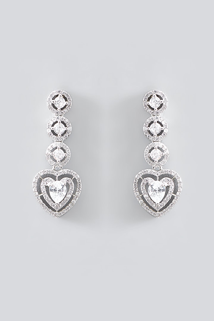 White Rhodium Finish Zircon Necklace Set by Aura Trends at Pernia's Pop Up Shop