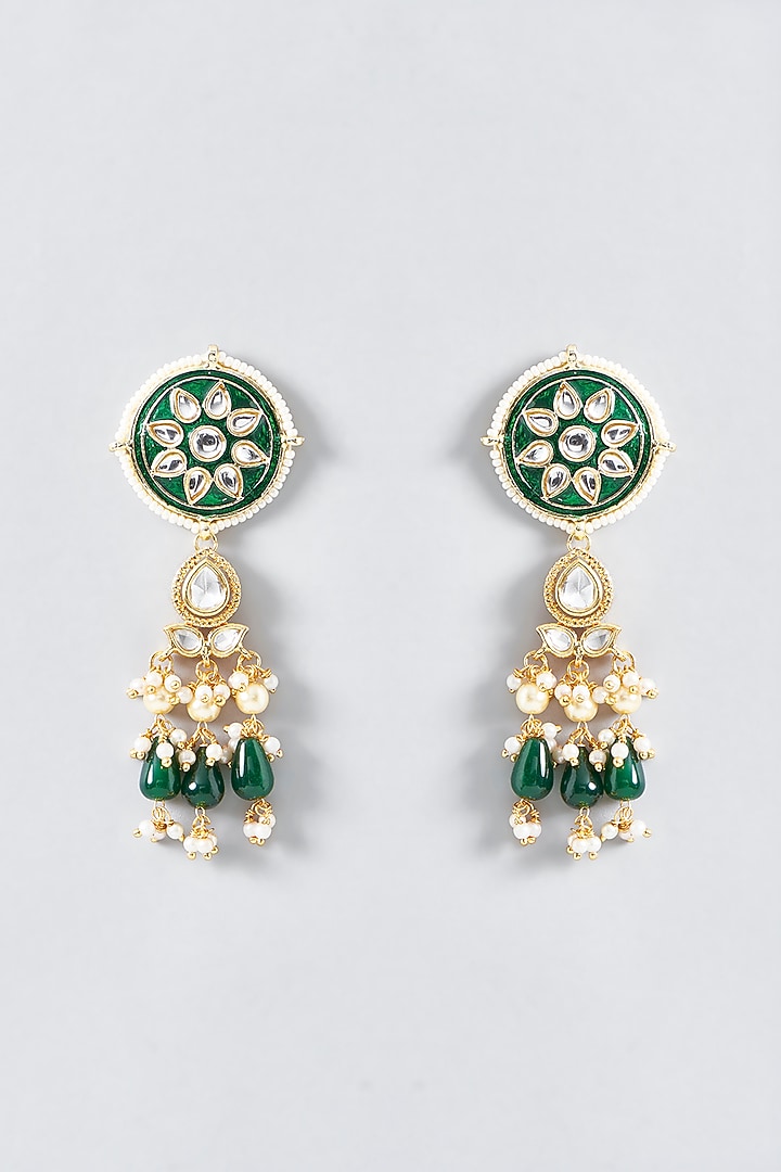 Gold Plated Kundan Polki Choker Necklace Set by Aura Trends at Pernia's Pop Up Shop