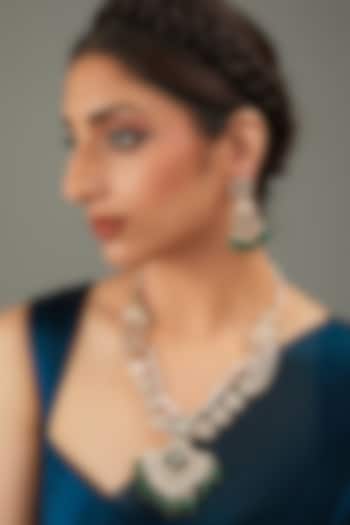 Gold Plated Green Kundan Polki Necklace Set by Auraa Trends at Pernia's Pop Up Shop