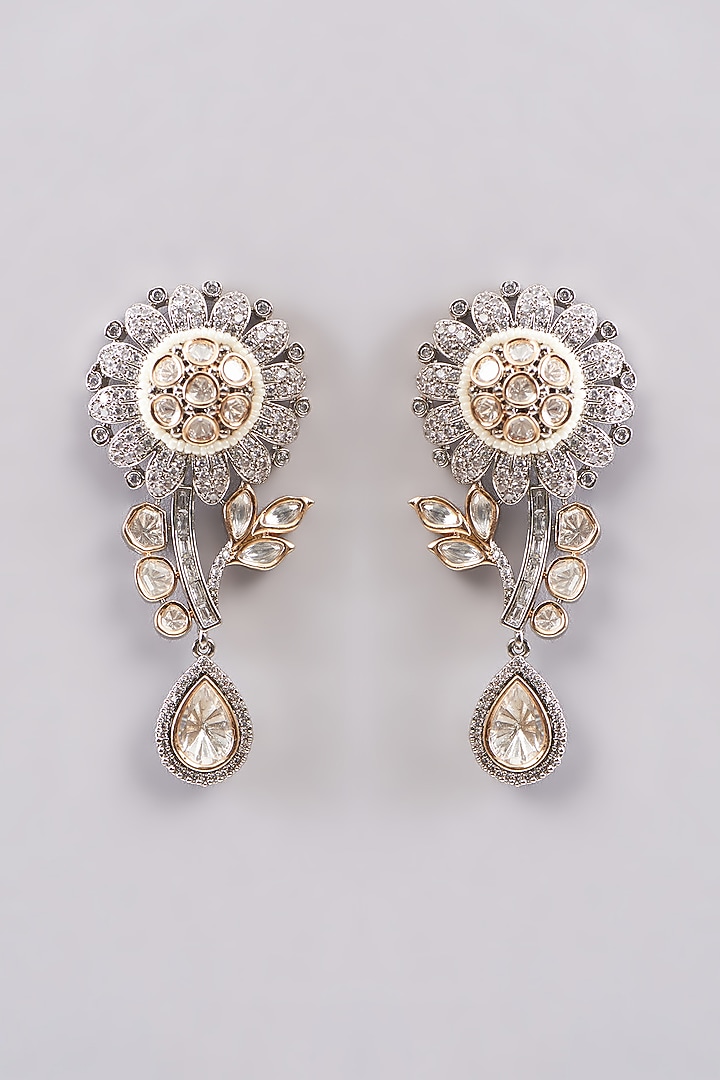 Gold Plated White Kundan Polki Necklace Set by Aura Trends at Pernia's Pop Up Shop