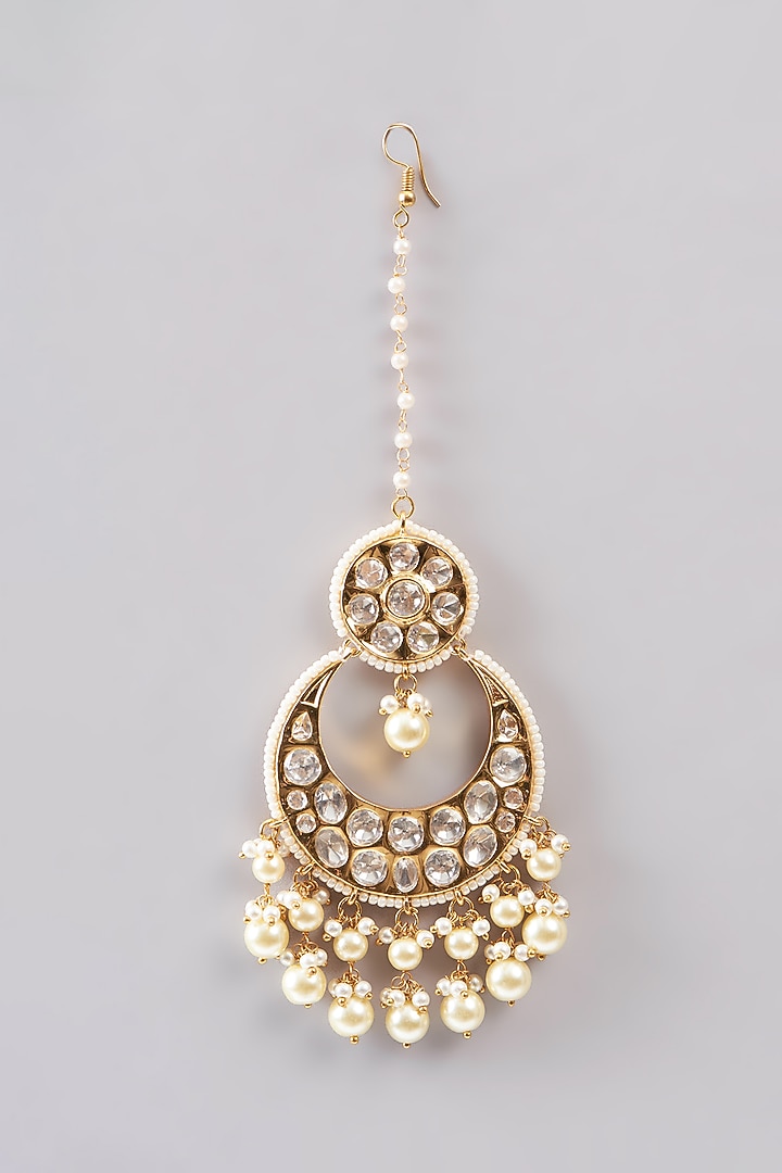 Gold Plated Kundan Polki Choker Necklace Set by Aura Trends at Pernia's Pop Up Shop