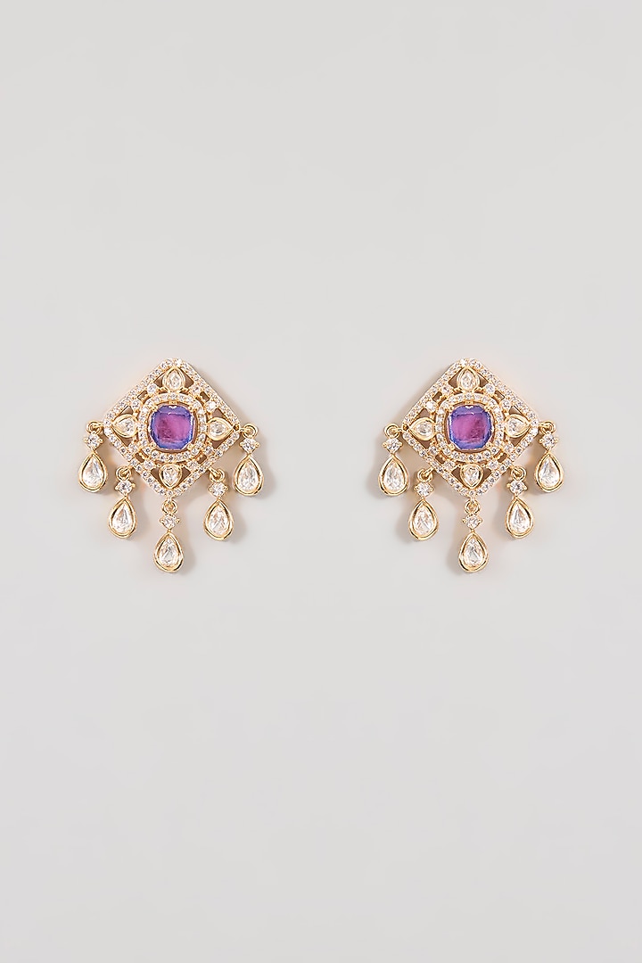 Gold Finish Ruby Stone & Pearl Pendant Necklace Set by Aura Trends at Pernia's Pop Up Shop
