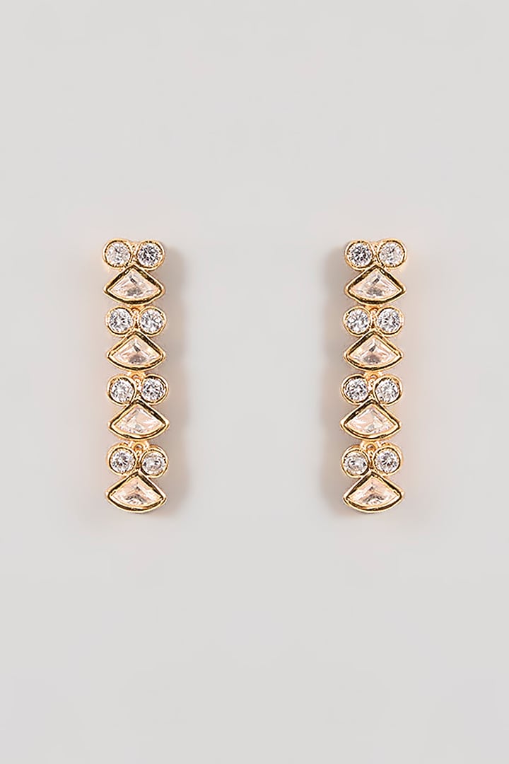 Gold Finish White Crystal Necklace Set by Aura Trends at Pernia's Pop Up Shop