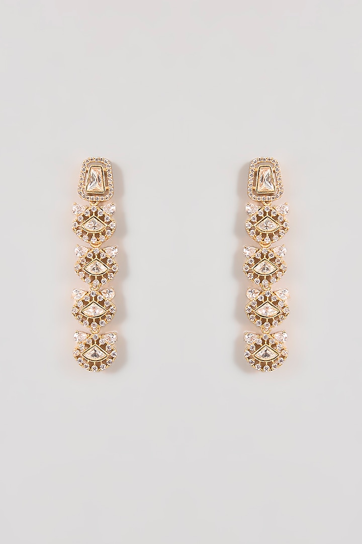 Gold Finish Diamond-Cut Stone Choker Necklace Set by Aura Trends at Pernia's Pop Up Shop