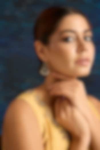 Gold Finish Pink Stone Dangler Earrings by Auraa Trends at Pernia's Pop Up Shop