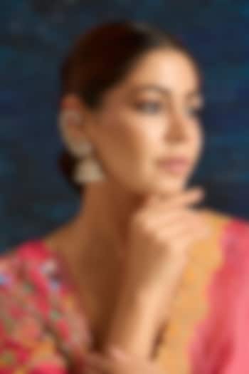 Gold Finish Green Kundan Polki Earcuff Jhumka Earrings by Auraa Trends at Pernia's Pop Up Shop