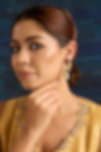 Gold Finish Pink Kundan Polki Dangler Earrings by Auraa Trends at Pernia's Pop Up Shop