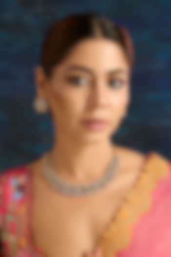 Gold Finish Cream Kundan Polki & Pearl Choker Necklace Set by Auraa Trends at Pernia's Pop Up Shop