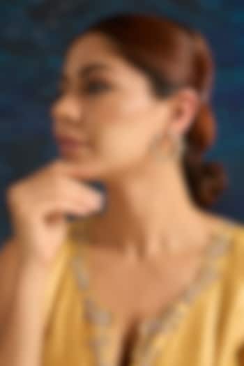 Gold Finish Kundan Polki & Pearl Dangler Earrings by Auraa Trends at Pernia's Pop Up Shop