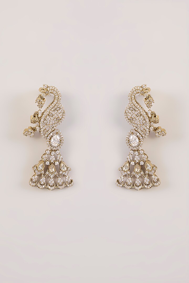 Gold Finish Kundan Polki & Pearl Dangler Earrings by Aura Trends at Pernia's Pop Up Shop