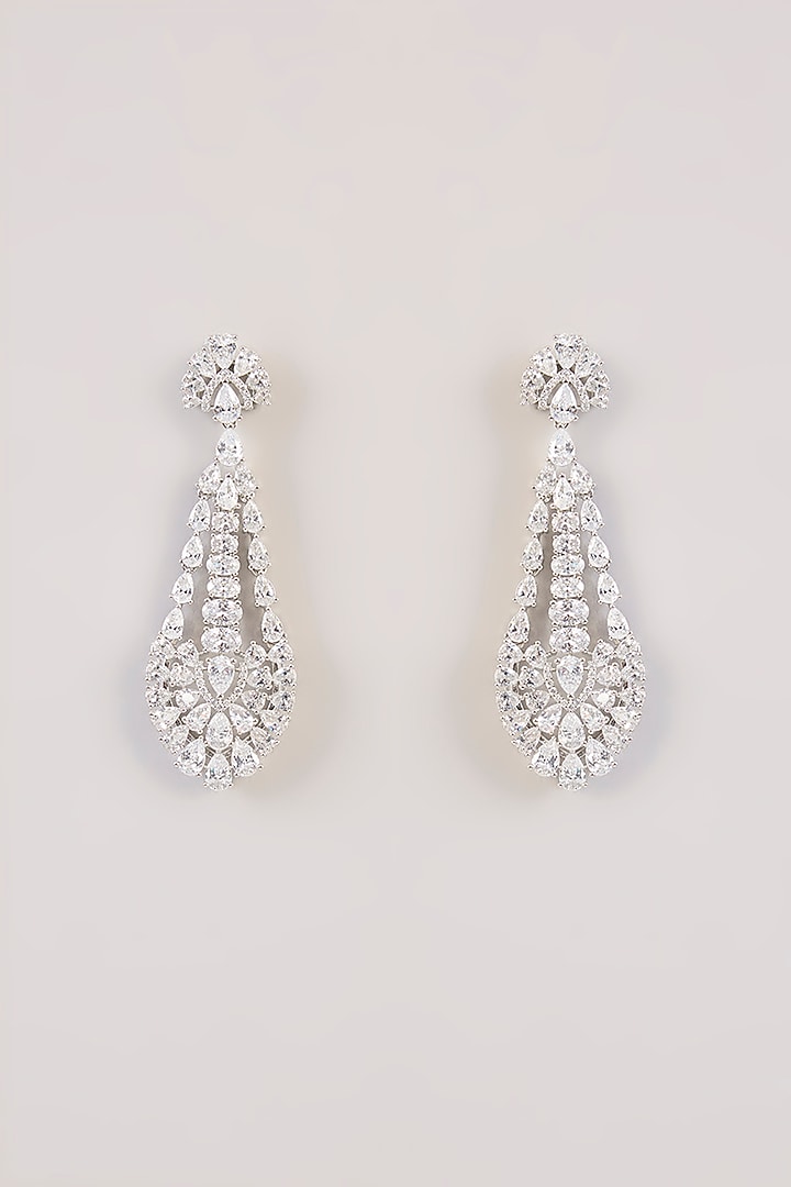 White Finish Zircon Necklace Set by Aura Trends at Pernia's Pop Up Shop