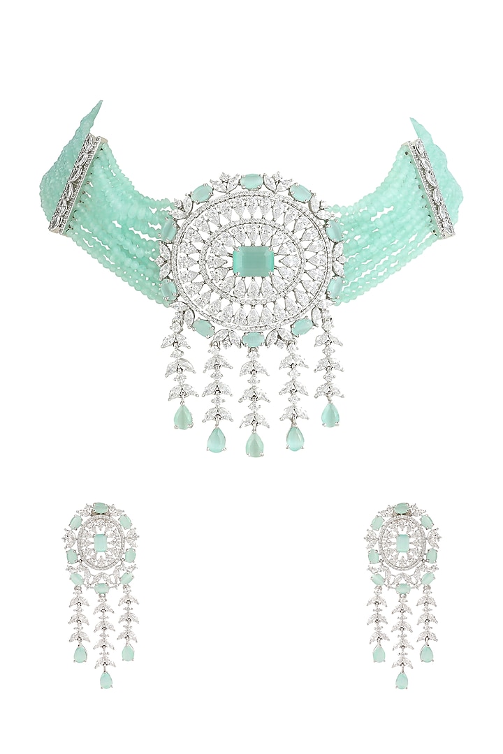 White Finish Necklace Set by Aura Trends at Pernia's Pop Up Shop