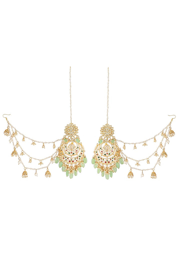 Gold Plated Kundan Chandbali Earrings by Aura Trends at Pernia's Pop Up Shop