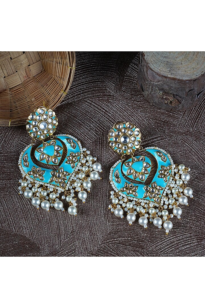 Gold Plated Chandbali Earrings by Aura Trends at Pernia's Pop Up Shop