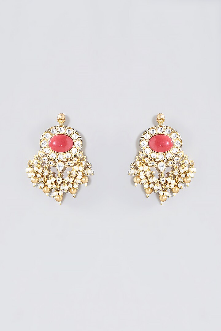 Gold Finish Kundan Polki & Navratna Stone Necklace Set by Aura Trends at Pernia's Pop Up Shop