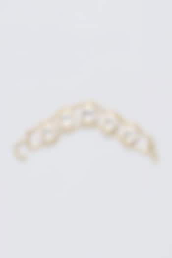 Gold Finish Kundan Polki Bracelet by Auraa Trends