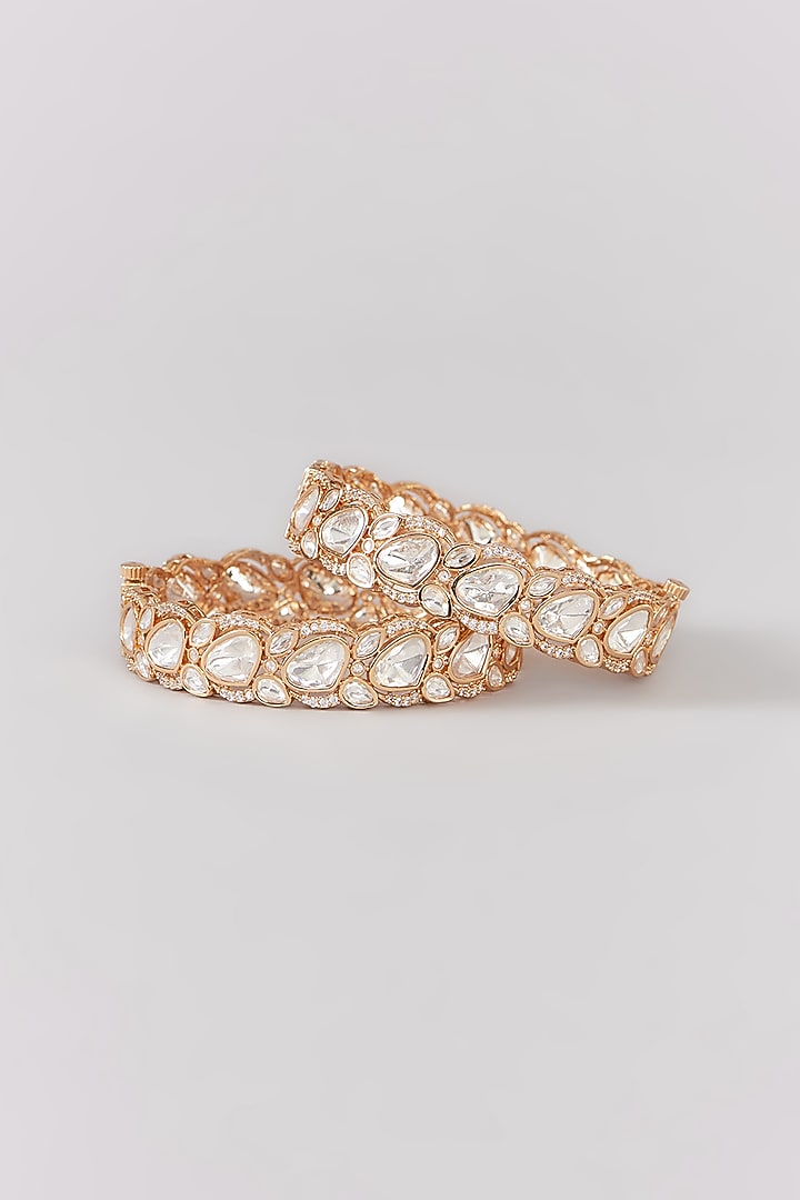 Gold Plated Kundan Polki Bangle by Aura Trends at Pernia's Pop Up Shop