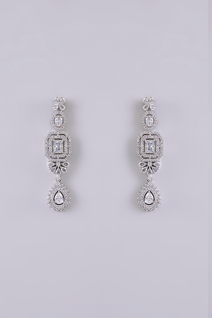 White Finish Cubic Zirconia Necklace Set by Aura Trends at Pernia's Pop Up Shop