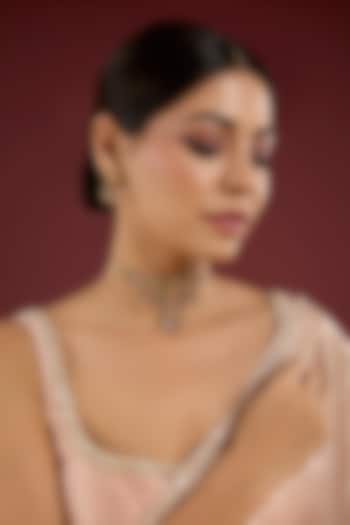 Gold Finish Kundan Polki & Green Stone Necklace Set by Auraa Trends at Pernia's Pop Up Shop