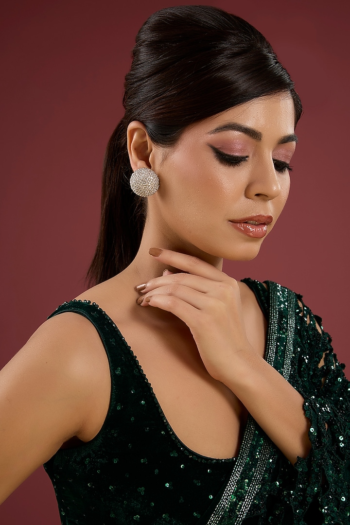 White Finish Hoop Earrings by Aura Trends at Pernia's Pop Up Shop