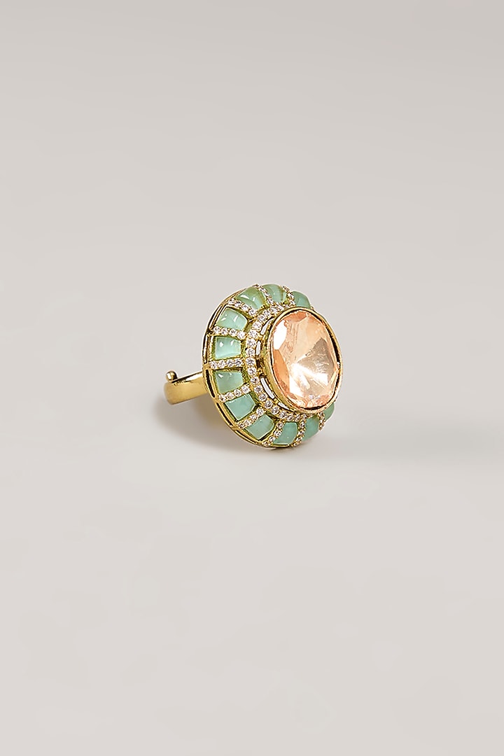 Gold Finish Gemstone Vintage Ring by Aura Trends at Pernia's Pop Up Shop