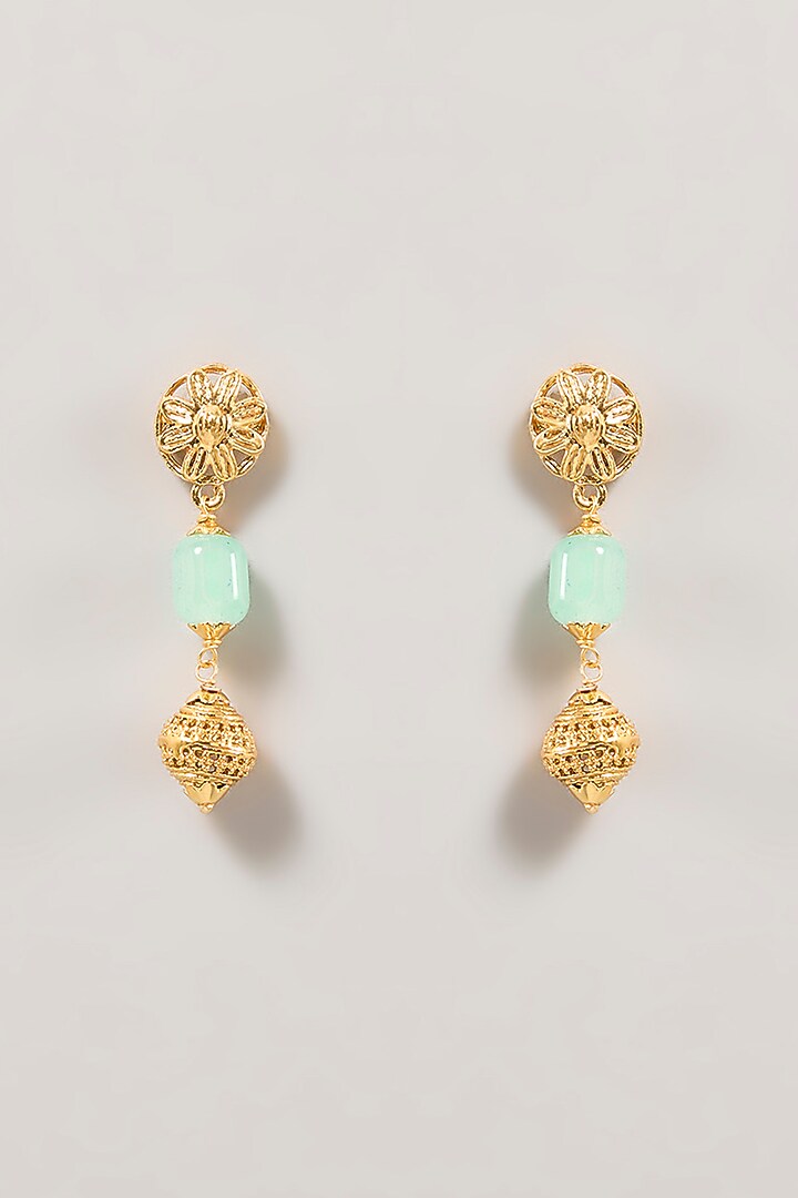 Gold Finish Multi-Colored Beaded Necklace Set by Aura Trends at Pernia's Pop Up Shop