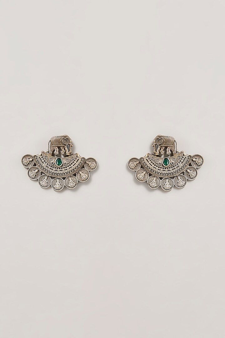 Gold Finish Crystal Dangler Earrings by Aura Trends at Pernia's Pop Up Shop