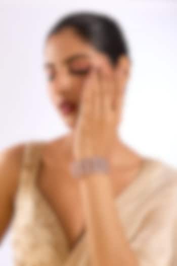 Rose Gold Finish Zirconia Cuff Bracelet by Auraa Trends at Pernia's Pop Up Shop