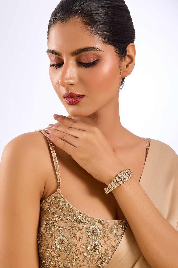 Gold Finish Crystal Bracelet by Auraa Trends at Pernia's Pop Up Shop