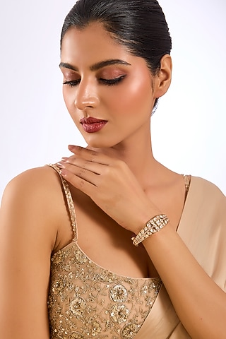 Gold Finish Crystal Bracelet by Aura Trends