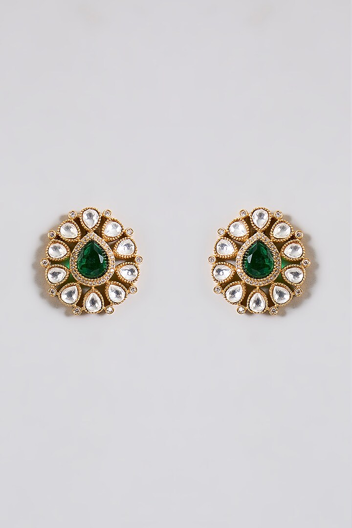 Gold Finish Green Kundan Stone & Pearl Choker Necklace Set
by Aura Trends at Pernia's Pop Up Shop