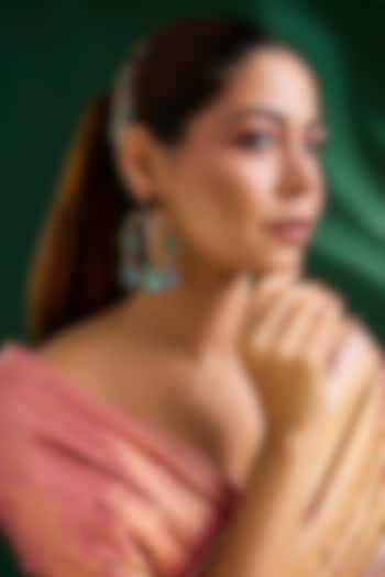 Gold Finish Multi-Colored Stone Dangler Earrings by Auraa Trends at Pernia's Pop Up Shop