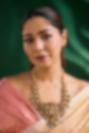 Gold Finish Green Beaded Necklace by Auraa Trends at Pernia's Pop Up Shop