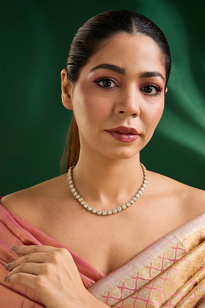 Gold Finish Pearl Necklace by Auraa Trends at Pernia's Pop Up Shop