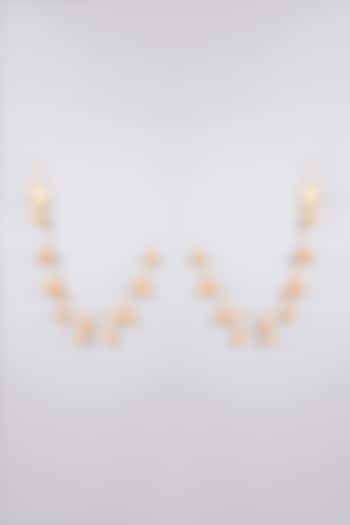 Gold Finish Beaded Drop Kaan Chain Earrings by Auraa Trends at Pernia's Pop Up Shop