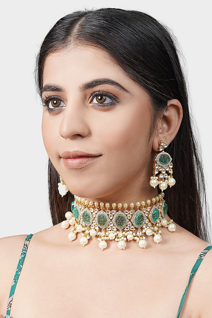 Gold Plated Alloy Necklace Set by Aura Trends at Pernia's Pop Up Shop