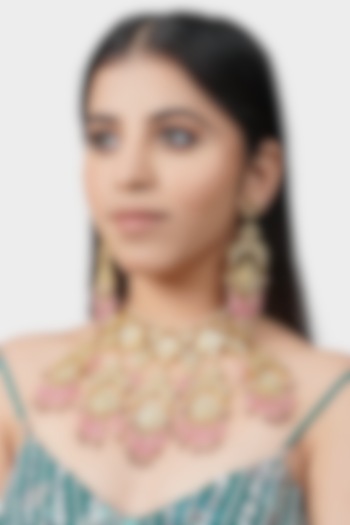 Gold Plated Choker Necklace Set by Auraa Trends at Pernia's Pop Up Shop