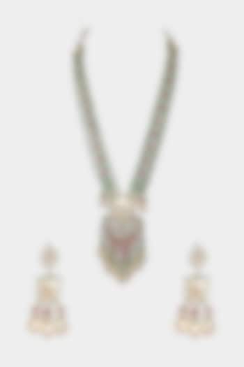 Gold Plated Long Necklace Set by Auraa Trends at Pernia's Pop Up Shop