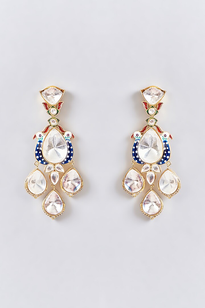Gold Plated Kundan Polki Dangler Earrings by Aura Trends at Pernia's Pop Up Shop
