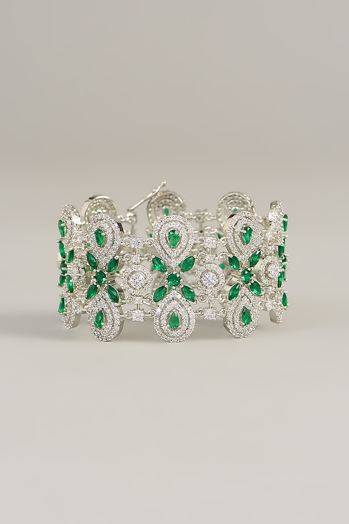 White Finish Diamond Bangle by Aura Trends at Pernia's Pop Up Shop