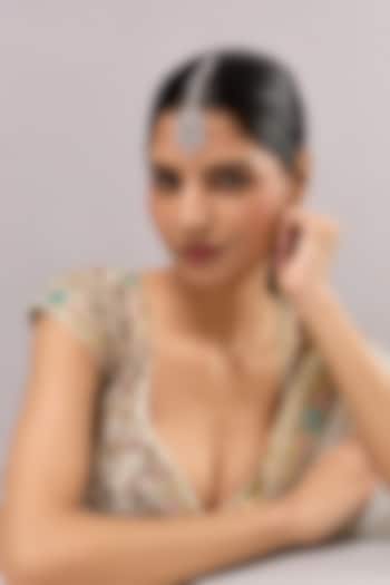 White Finish Zircon Maangtikka by Auraa Trends at Pernia's Pop Up Shop