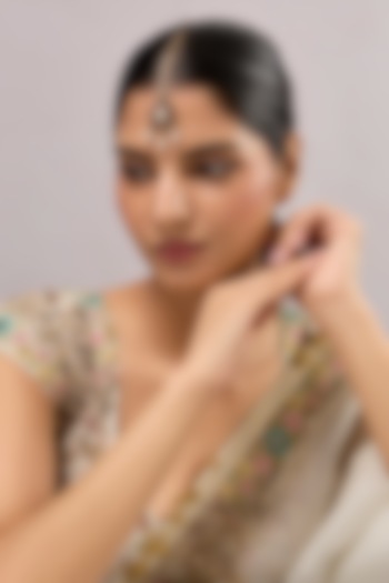 Gold Finish Kundan Polki & Red Stone Maangtikka by Auraa Trends at Pernia's Pop Up Shop