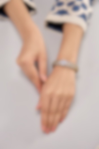 White Finish Zircon Bracelet by Auraa Trends at Pernia's Pop Up Shop