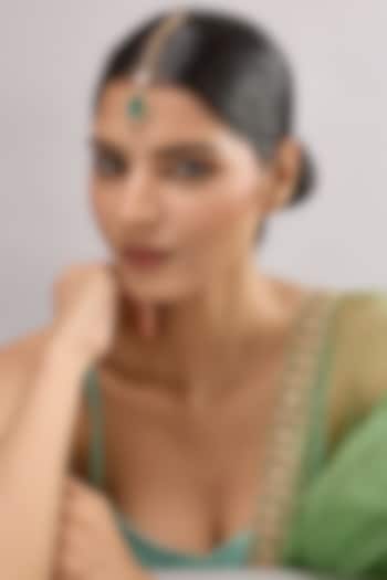 White Finish Zircon Maangtikka by Auraa Trends at Pernia's Pop Up Shop