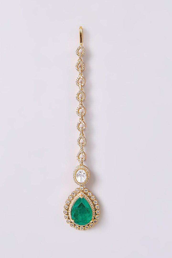 White Finish Zircon Maangtikka by Aura Trends at Pernia's Pop Up Shop
