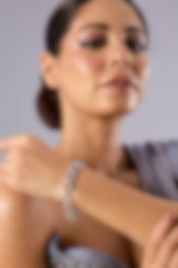 White Finish Zircon Bracelet by Auraa Trends at Pernia's Pop Up Shop