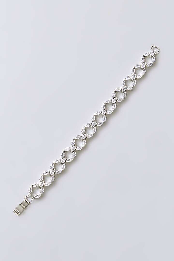White Finish Zircon Bracelet by Aura Trends at Pernia's Pop Up Shop