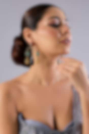 Two-Tone Finish Multi-Colored Stone Dangler Earrings by Auraa Trends at Pernia's Pop Up Shop